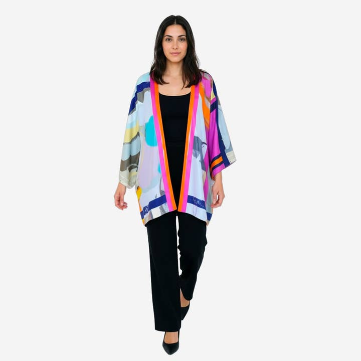 Silk Kimono Robe Vail for wholesale by Isabelle Gougenheim Designs