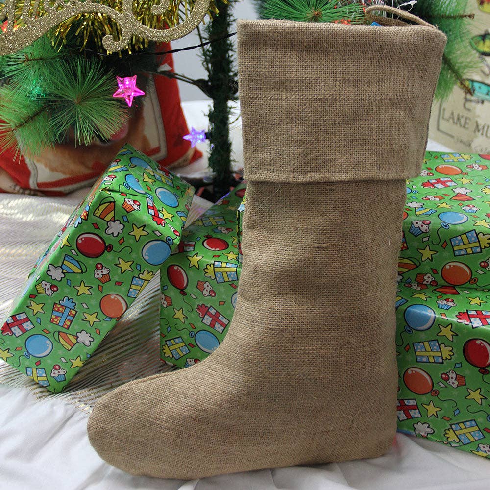 RED TO PURPLE LLC - Wholesale Holiday Stocking - K903 | CHRISTMAS STOCKING - BURLAP/POLY2