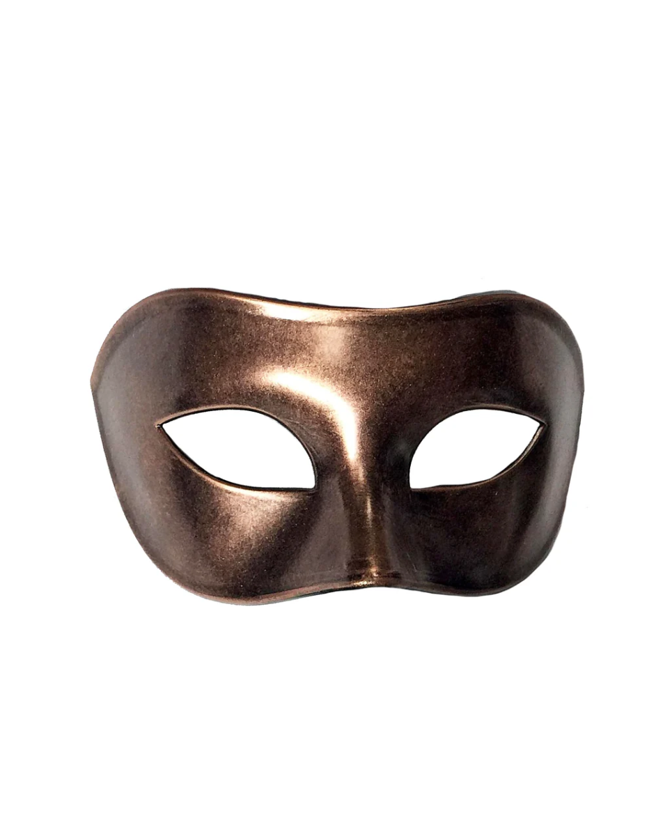 Mardi Gras Creations - Wholesale Costume - Unisex - Domino Eyelet Metallic Plain Mask0