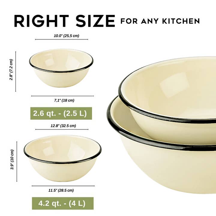 STP - Wholesale Bowl - Ivory Vintage Enamel Bowl9