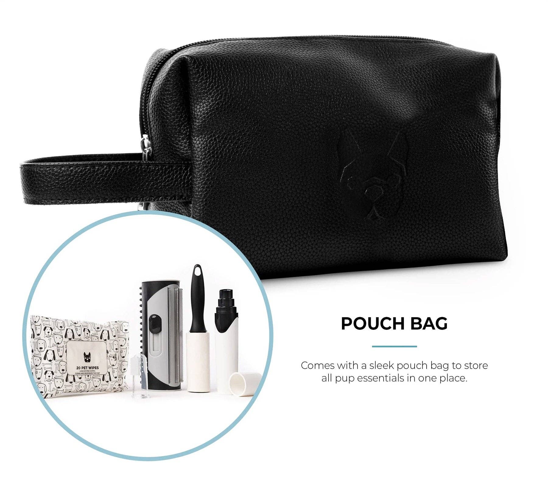 Dollar Paw – Material para tratar de pelo de cão - Cão por atacado – Kit de Luxo de 5 Peças para Higiene de Cães – Escova de Desembaraçar, Lixador de Unhas, Toalhitas e Mais1