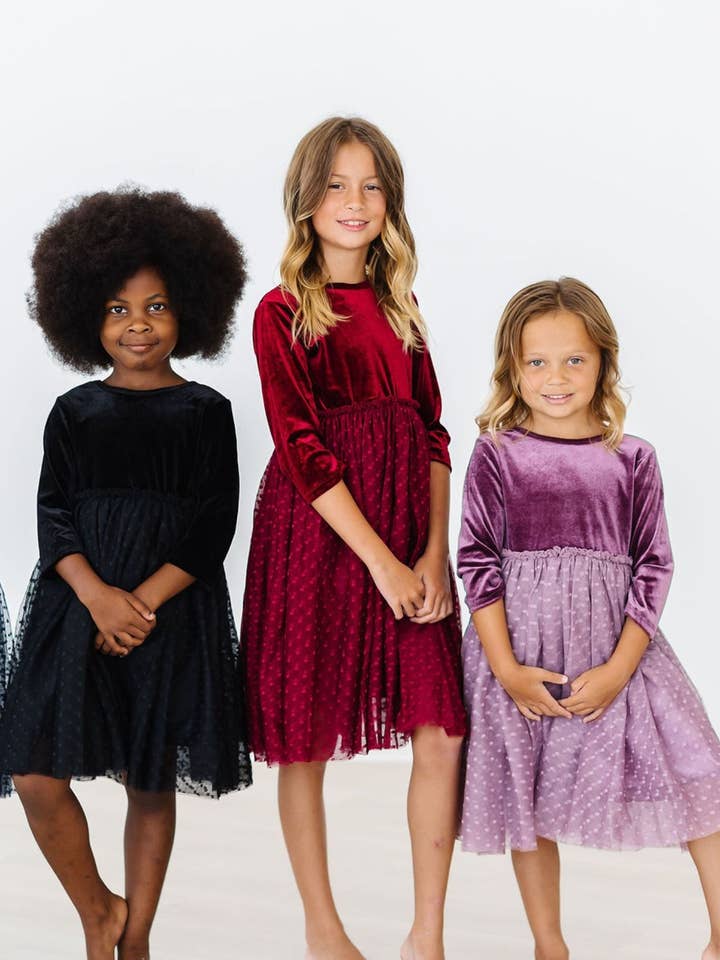 Mila & Rose - Wholesale Dress - Kids - Cranberry Velvet Tutu Dress