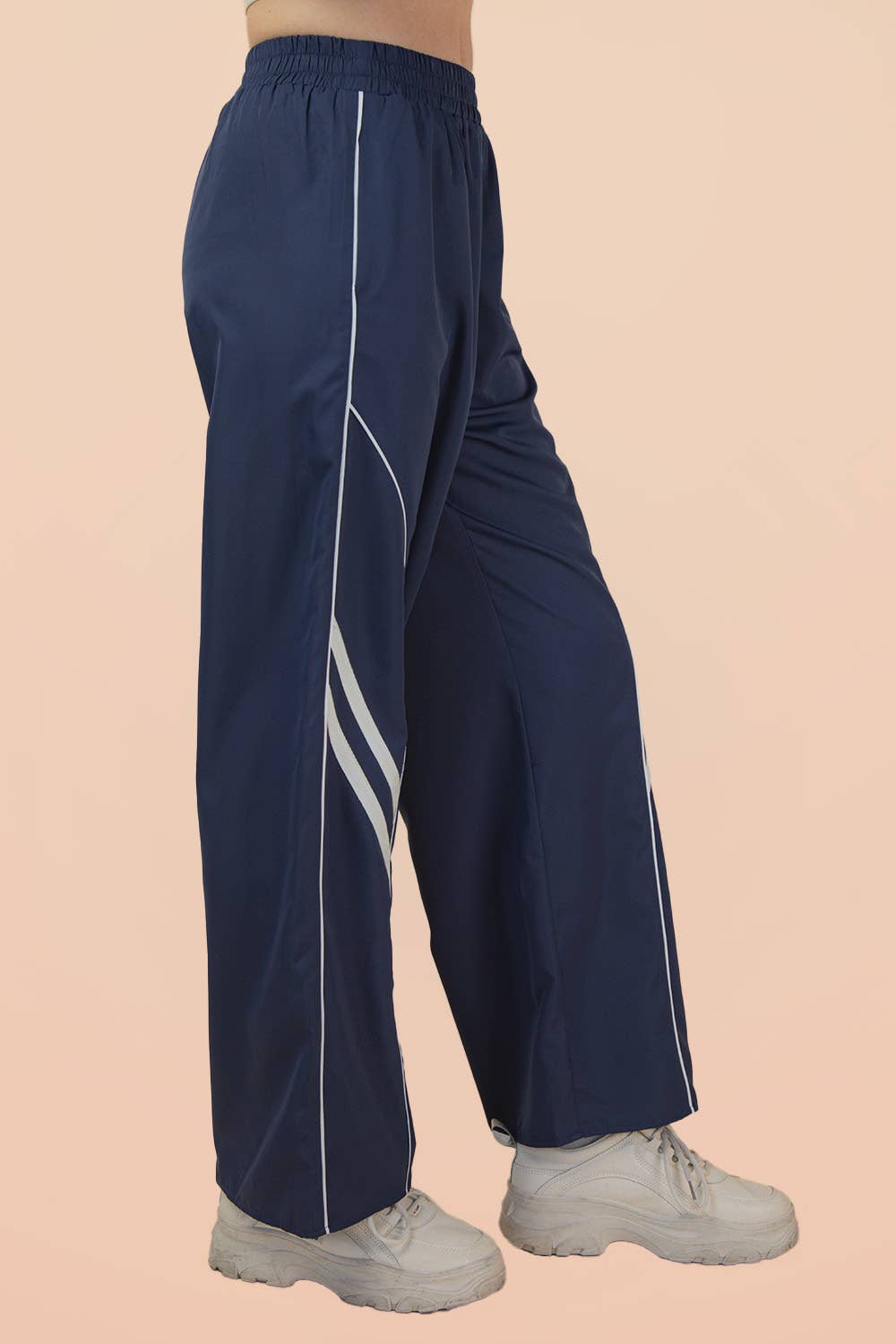 VERY J - Vente Pantalon de sport – femme - NP70963-Pantalon de Survêtement à Jambes Larges avec Détail de Passepoil12