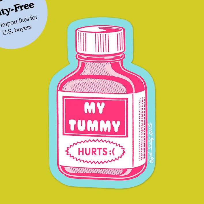 Lucky Goods Paper – Großhandel Aufkleber für Telefon und Laptop – Bauchschmerzen – Matte Vinyl-Aufkleber0