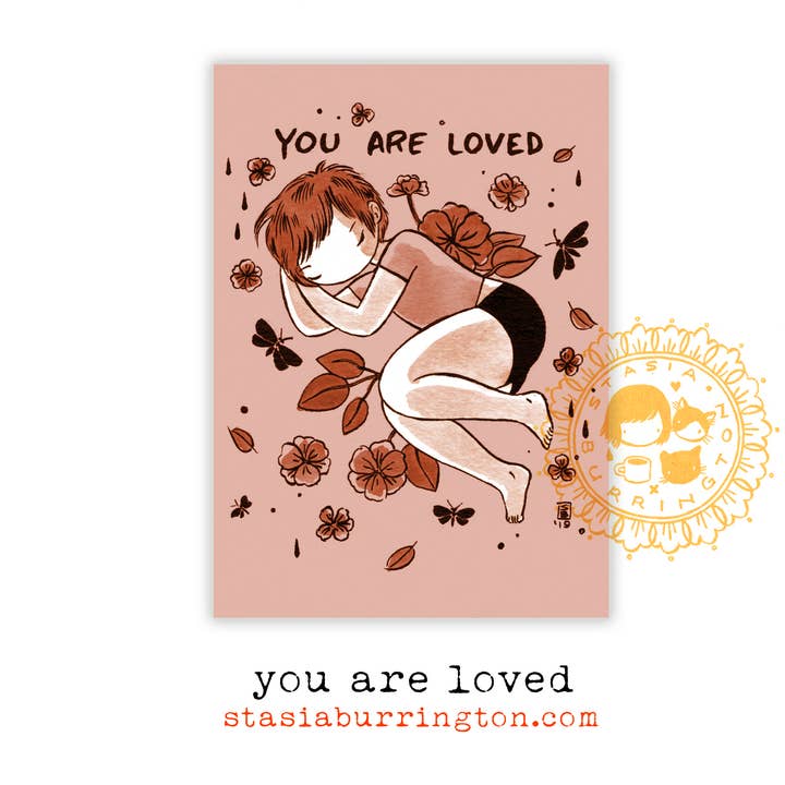 Postkort - Du er elsket for engroshandel hos Stasia Burrington Illustration