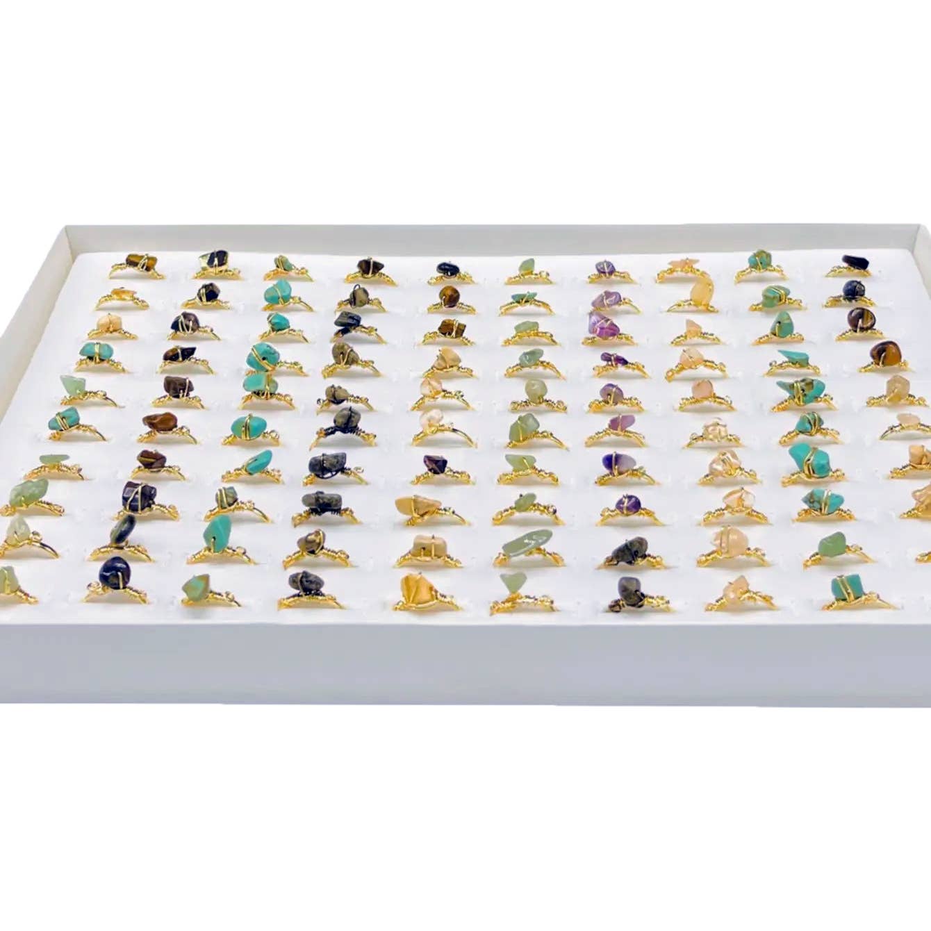 Loli – Großhandel Einzelstein-/Solitär-Ring – Verstellbare Ringe mit Natursteinen: Handgefertigte Eleganz2