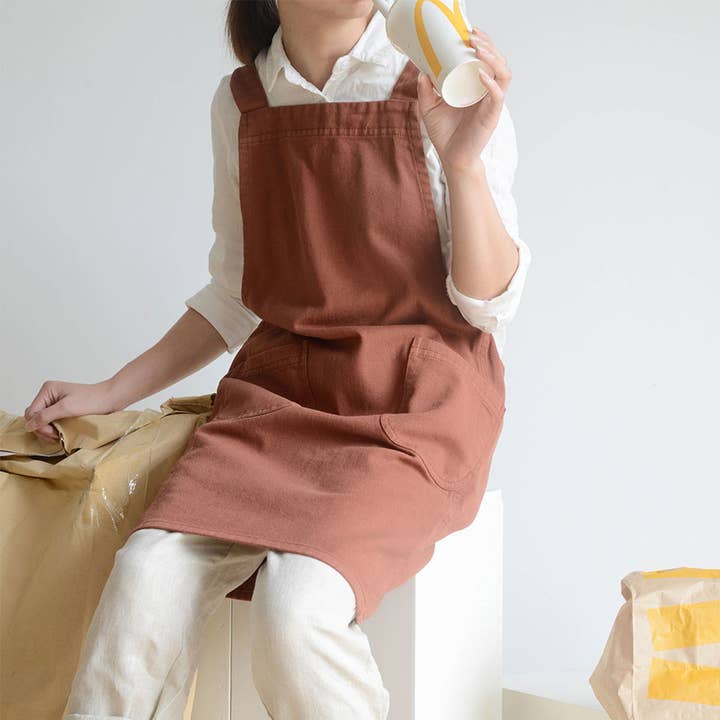 ACCITY - Wholesale Apron - Waterproof Solid Color Linen Aprons with pockets_CWMM33037