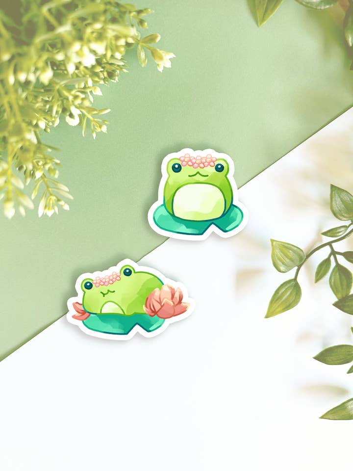 Lilypad Frog Mini Sticker Set for wholesale by Shiku Designs