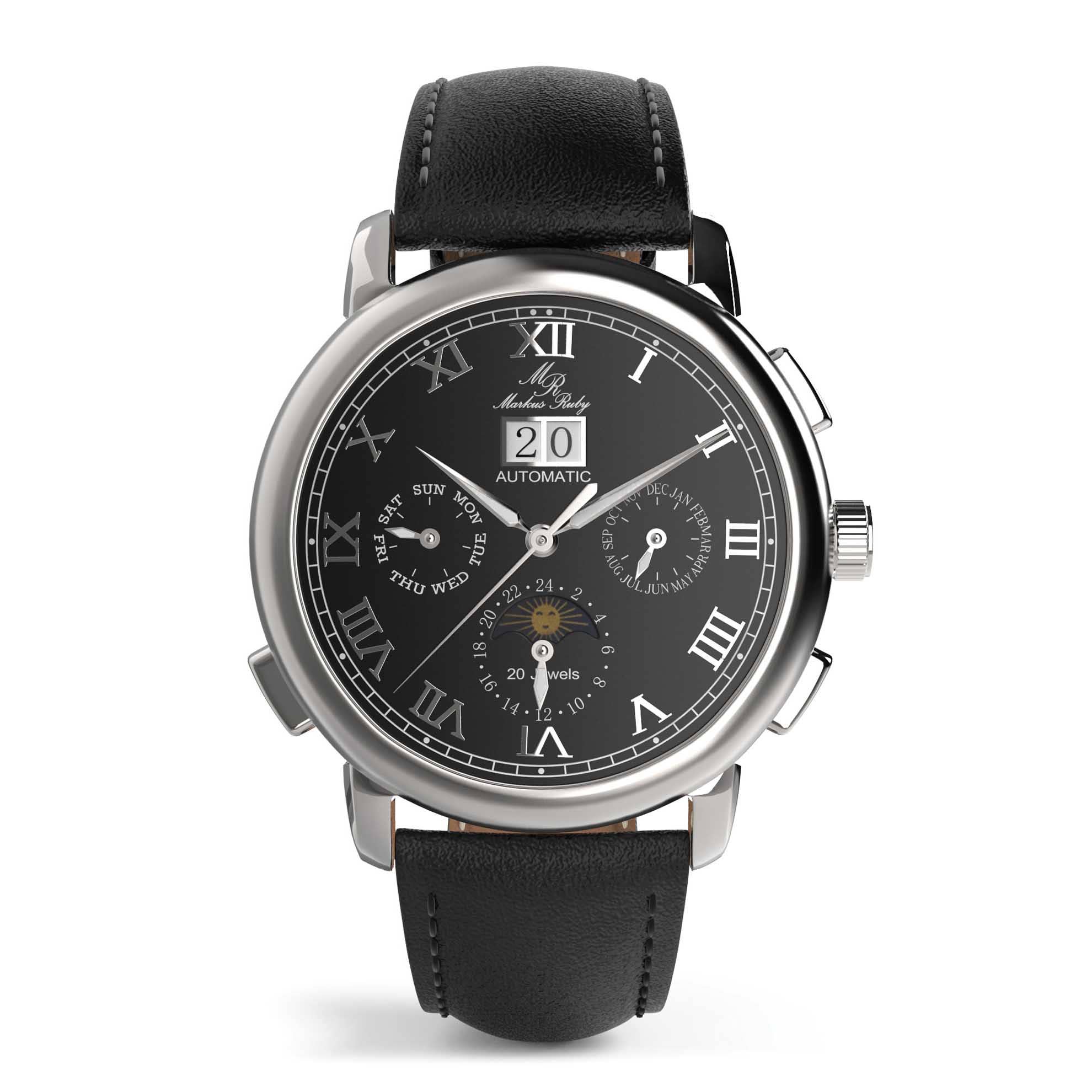 Markus Ruby - Wholesale Polshorloge - Heren - Markus Ruby Moonphase automatisch horloge7