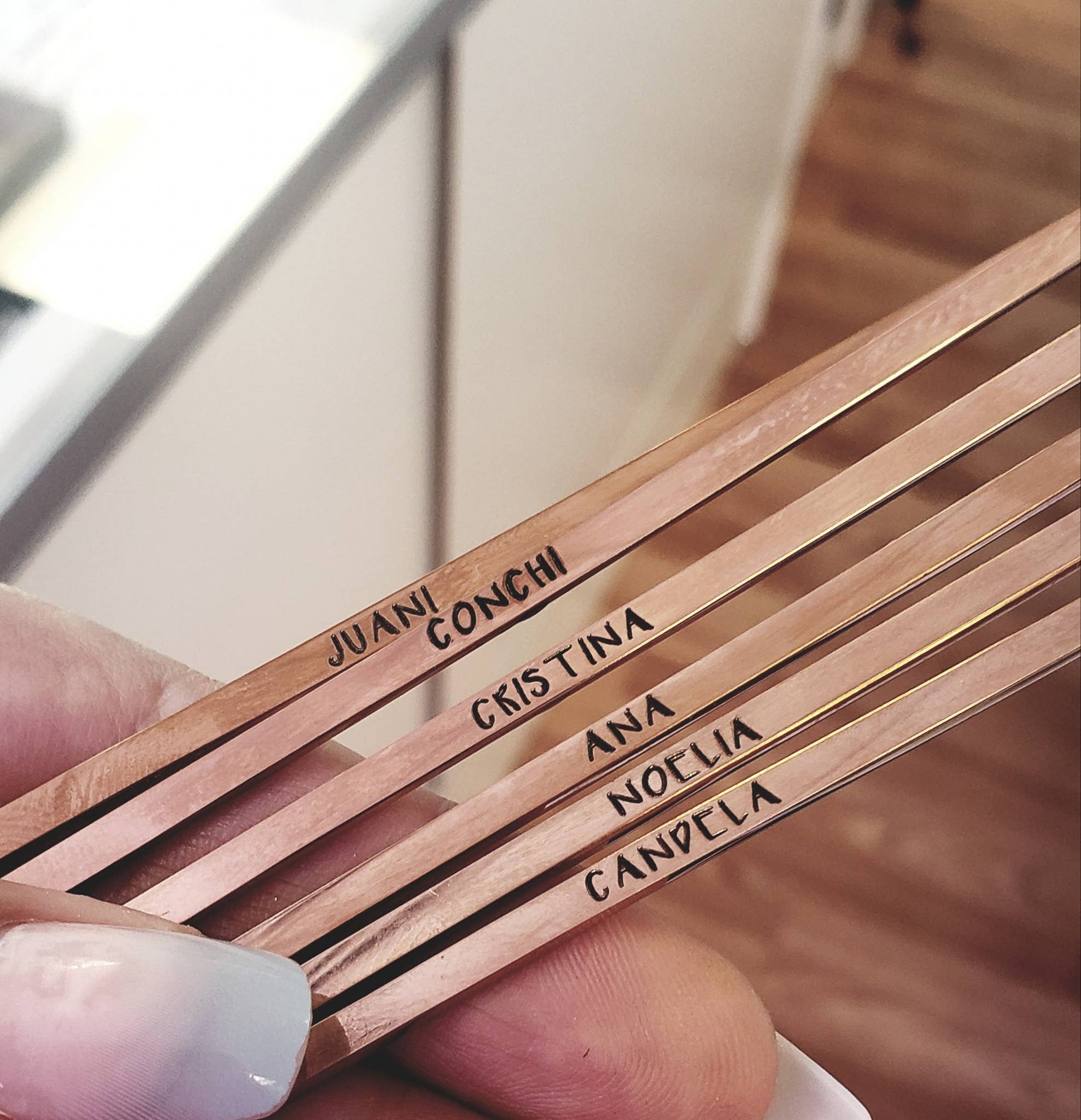 Tres Carmela - Wholesale Cuff Bracelet - Personalized Custom Stacking Band Cuff Bracelets Deep Engrav5