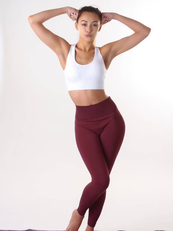 Leggings de piqué Gia - Marrón higo para venta al por mayor de Green Apple Active