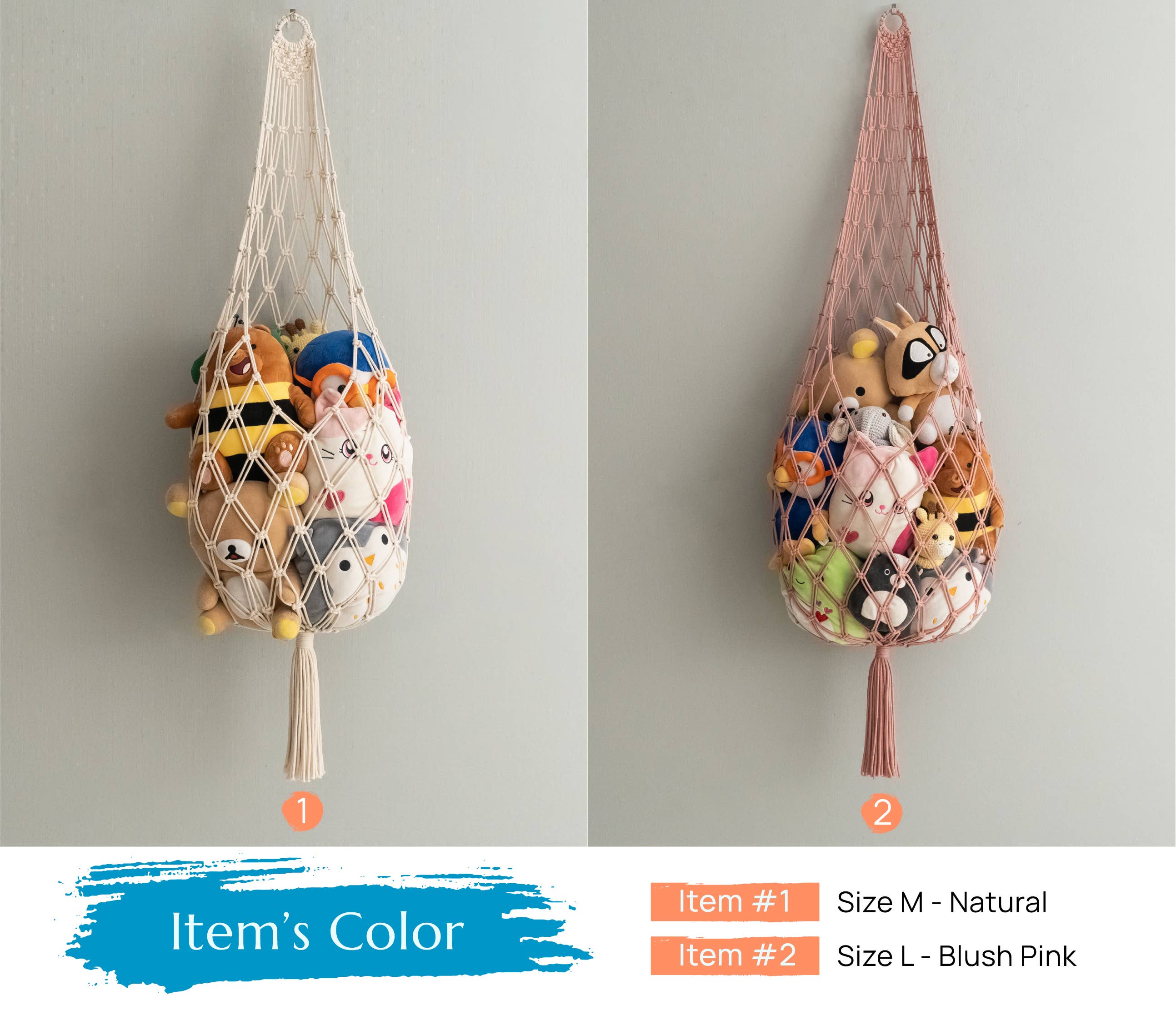 BeanDaikon – wholesale Stuffed/plush toy – Kids & baby – Toy Storage Hammock For Boho Nursery Organization I952