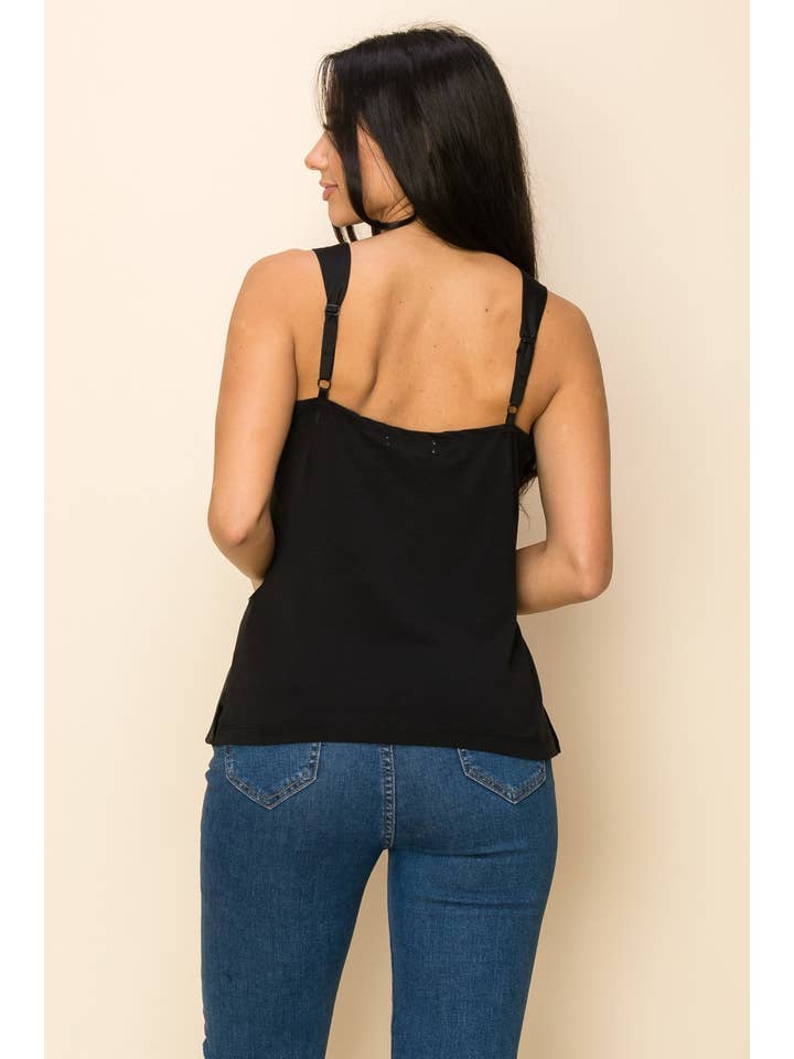 Urban Diction - Wholesale Tank Top - Women's - Basic TANK TOP WITH FLORAL DETAILS3