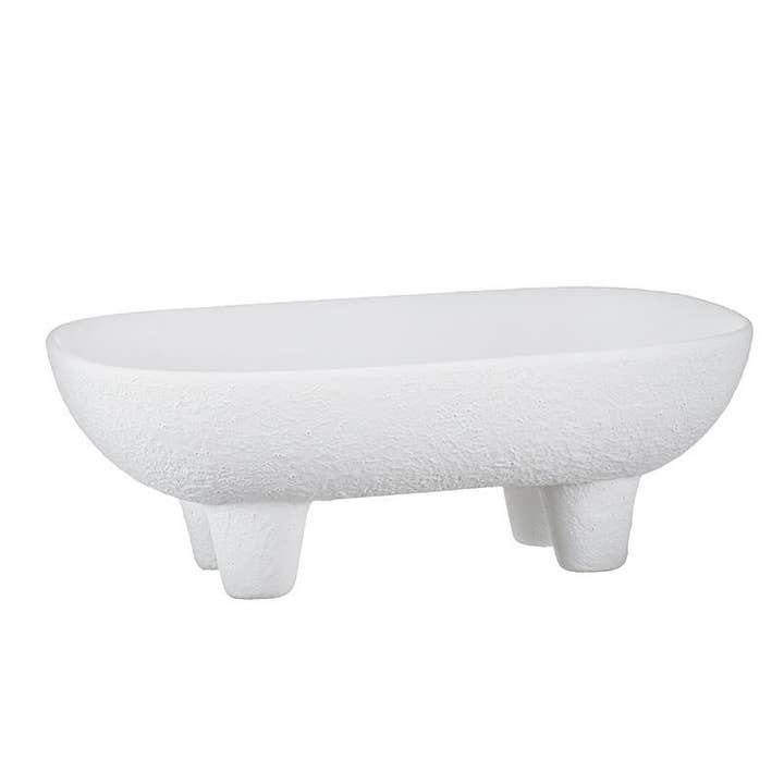 Truu Design - Wholesale Decorative Tray - White Chic Ceramic Trough Tray