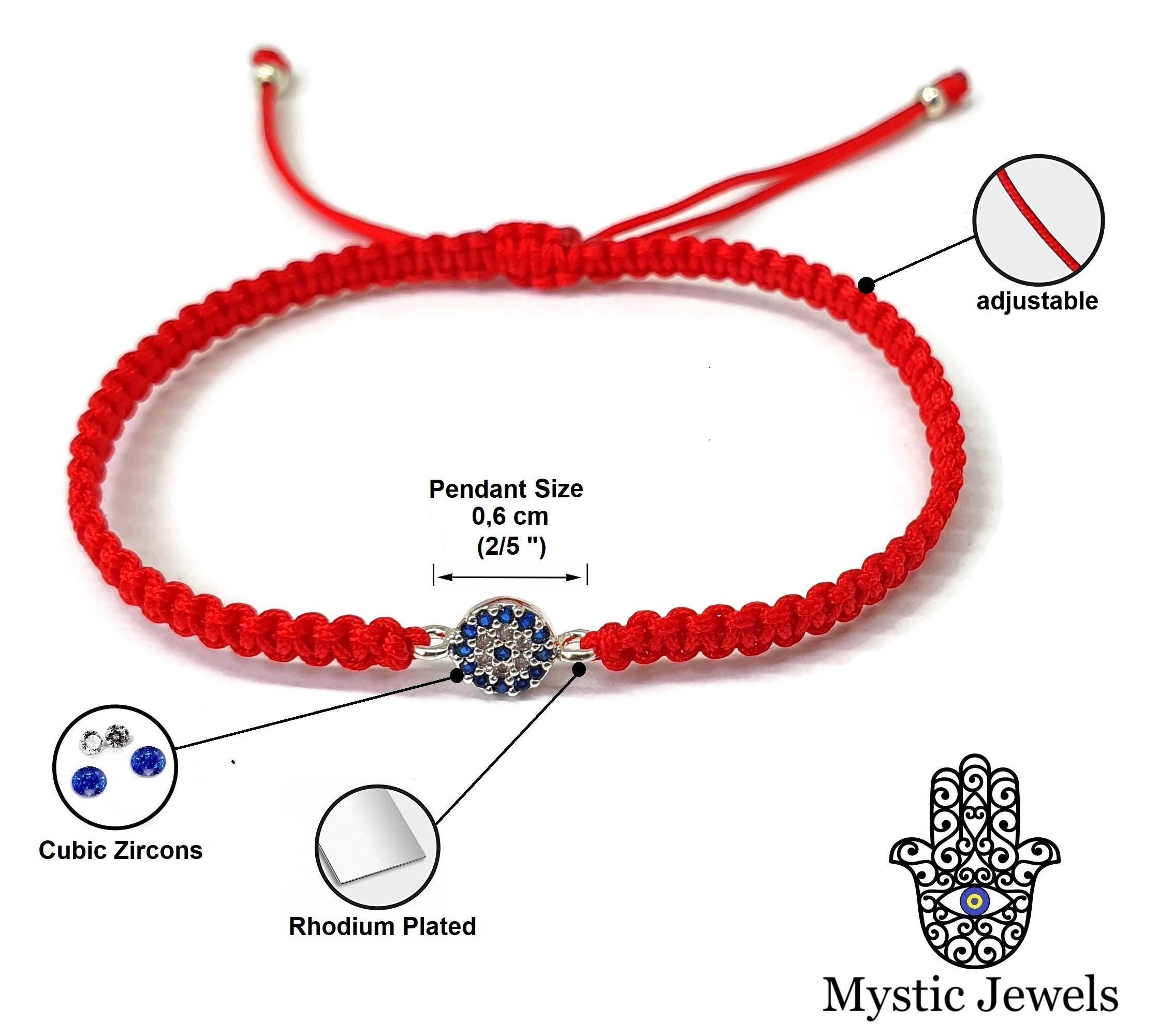 MYSTIC JEWELS - Wholesale Charm/Dangle Bracelet - Classic Macrame Evil Eye Bracelet in Blue and White Cubic2