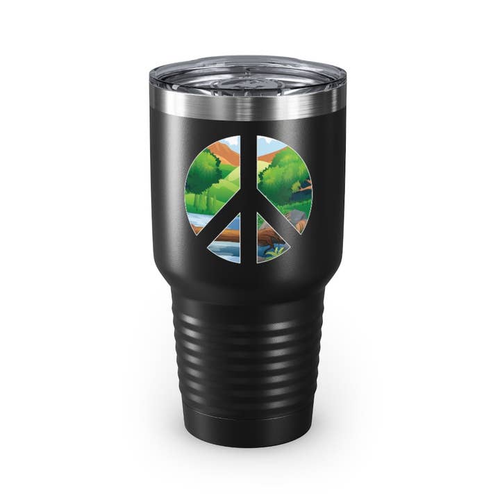 Gobelet en acier inoxydable de 30 oz, couleurs inspirantes, illustration écologiste et conservationniste pour la vente par Teegarb LLC