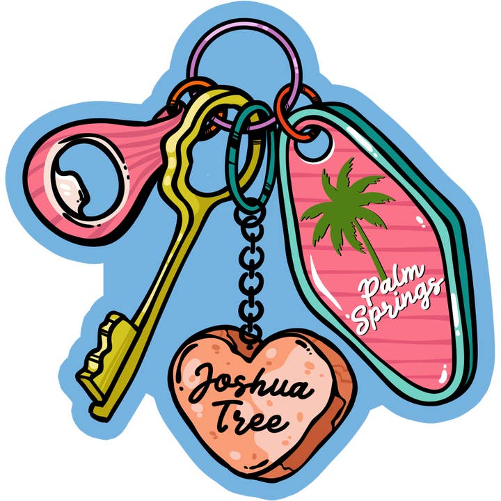 Palm Springs Vinyl Waterproof Stickers for wholesale by Girls Printing House