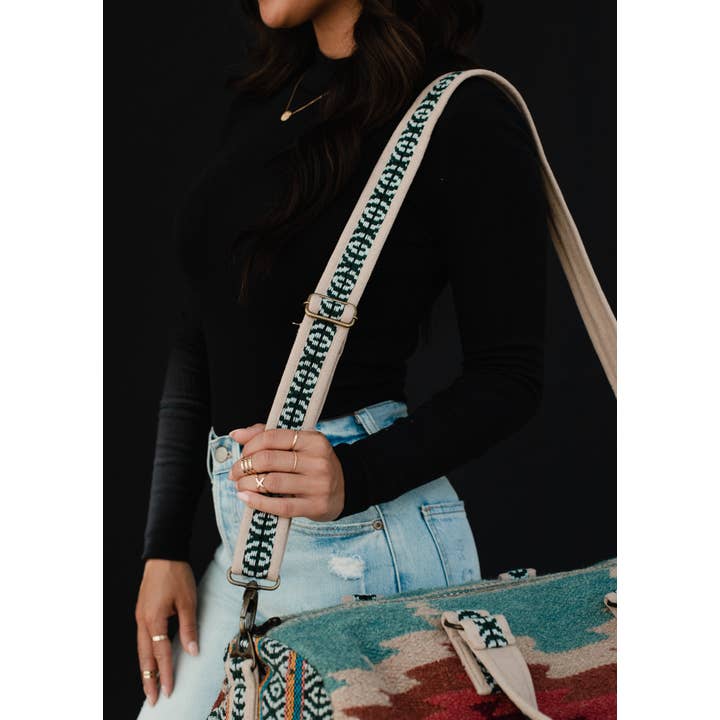 Panache Apparel Co. - Wholesale Weekender Bag - Women's - Teal, Burgundy & Tan Aztec Duffel