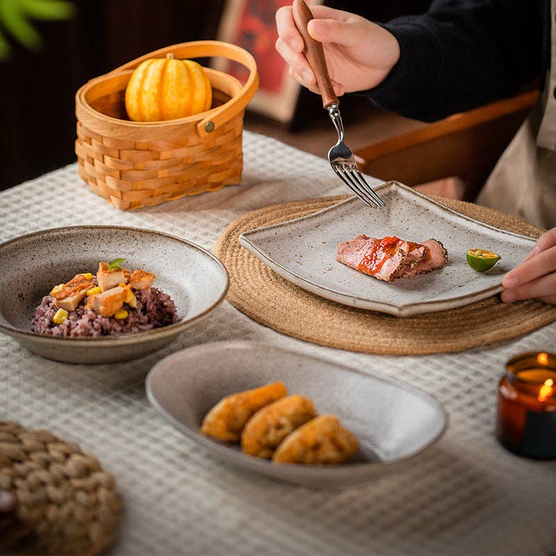 Gohobi （We cover U.S. import duties） - Wholesale Dinner Plate - Gohobi Japanese Vintage Coarse Pottery Deep Plate7