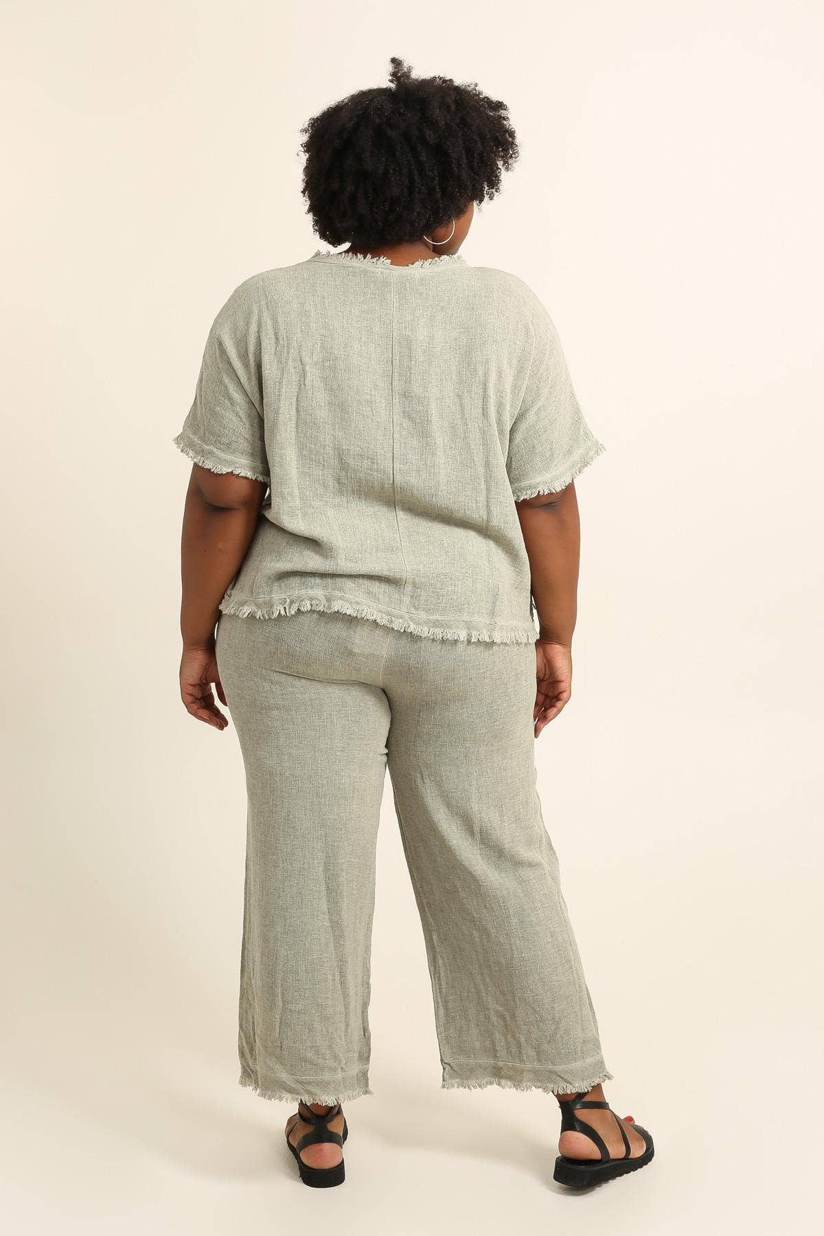 Lea & Luc - Grandes Tailles - Wholesale Pants - Women's - Plus size linen trouser SKU 99986