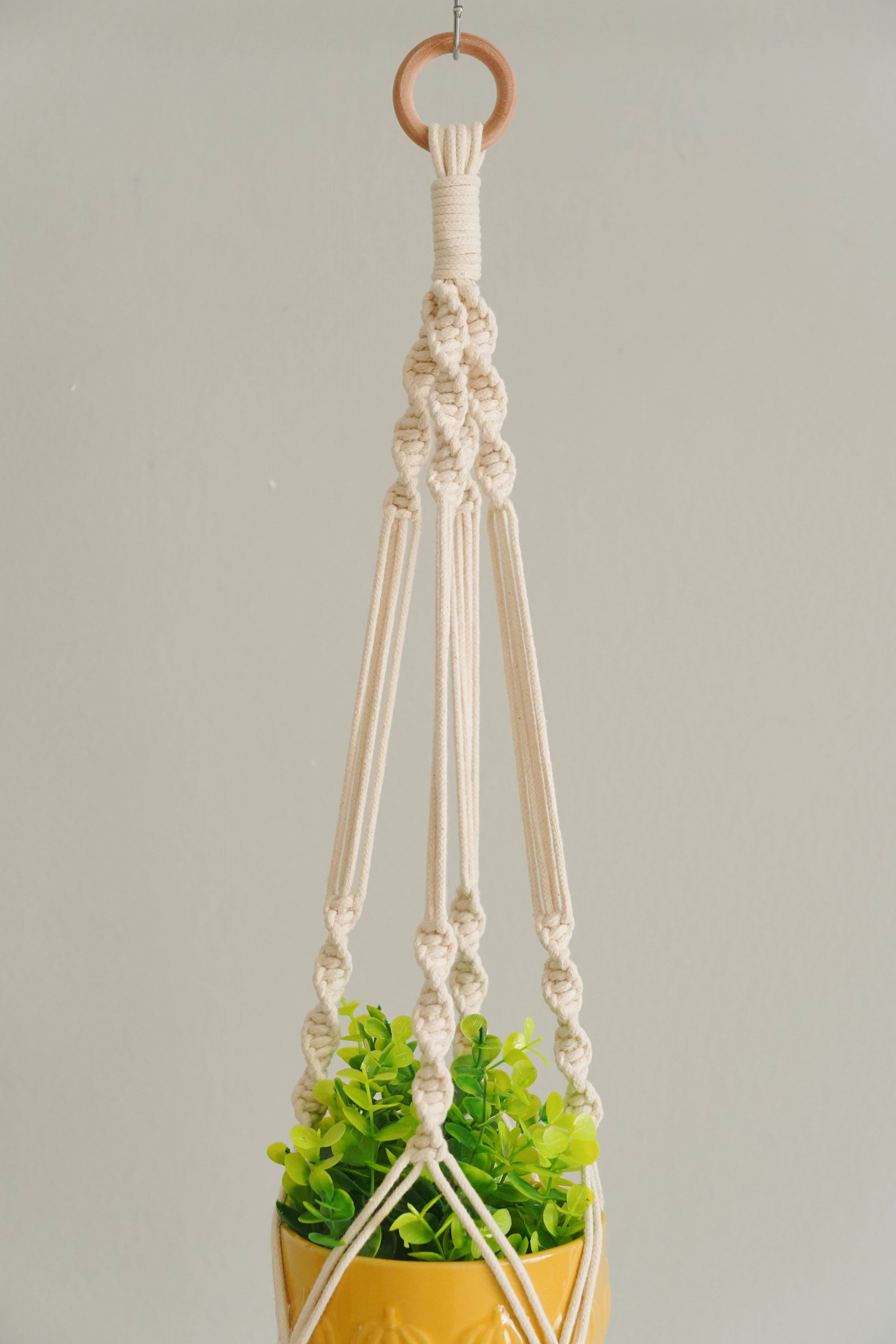 BeanDaikon - Vente Kit de bricolage - Kit DIY pour suspension de plantes en macramé pour adultes K0312