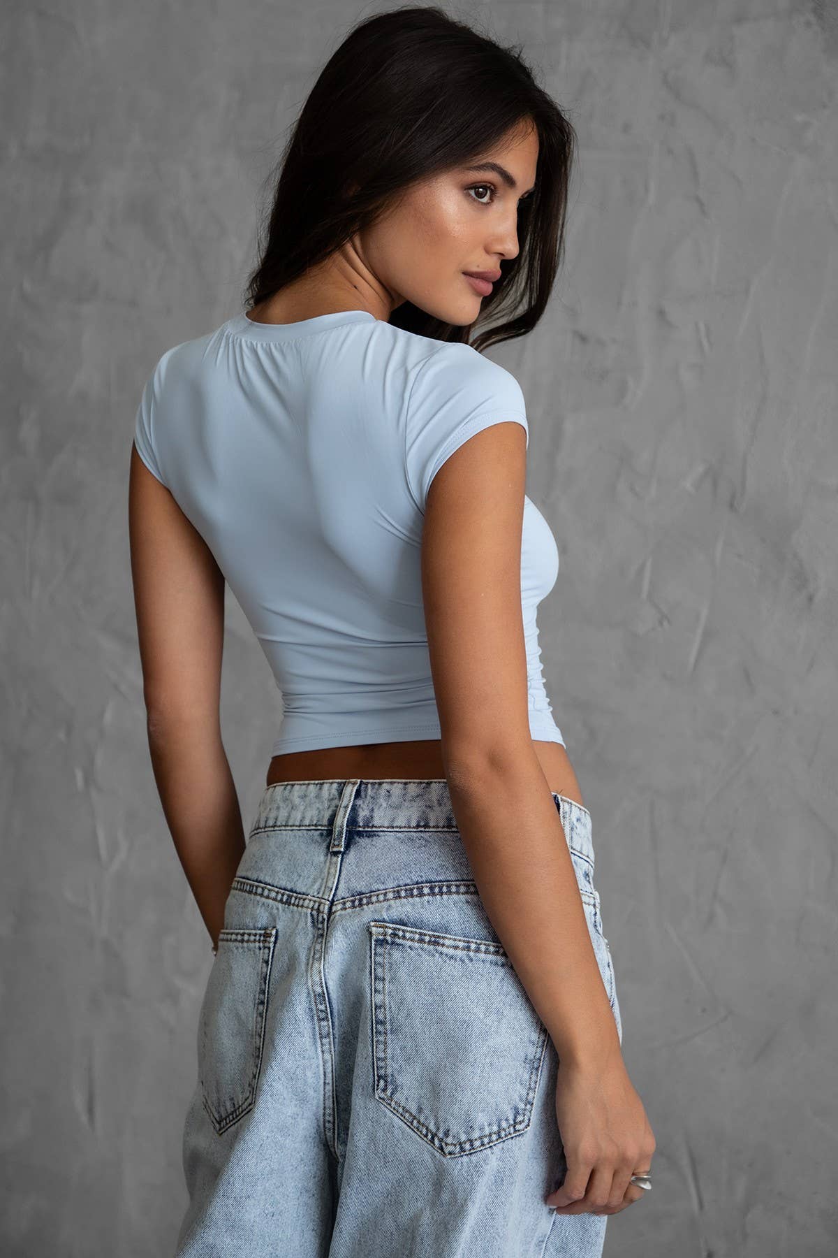 TICTOC - Wholesale Blouse - Women's - MADISON Elevated Basic Slim Fit Short Sleeve Top Cap Sleeves5