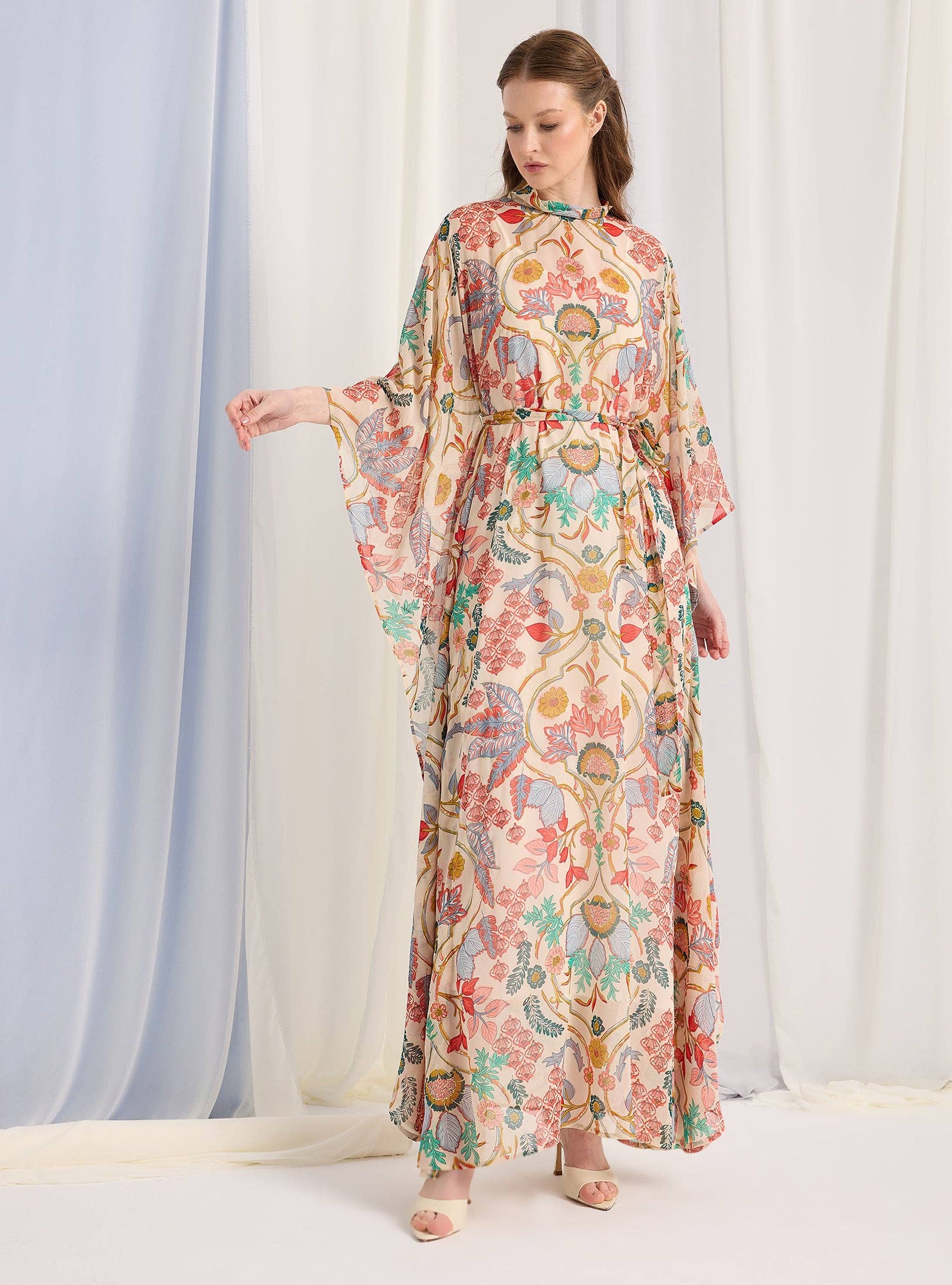 Store WF – wholesale Kaftan – Women's – Gold Lurex Belted Kaftan Dress1