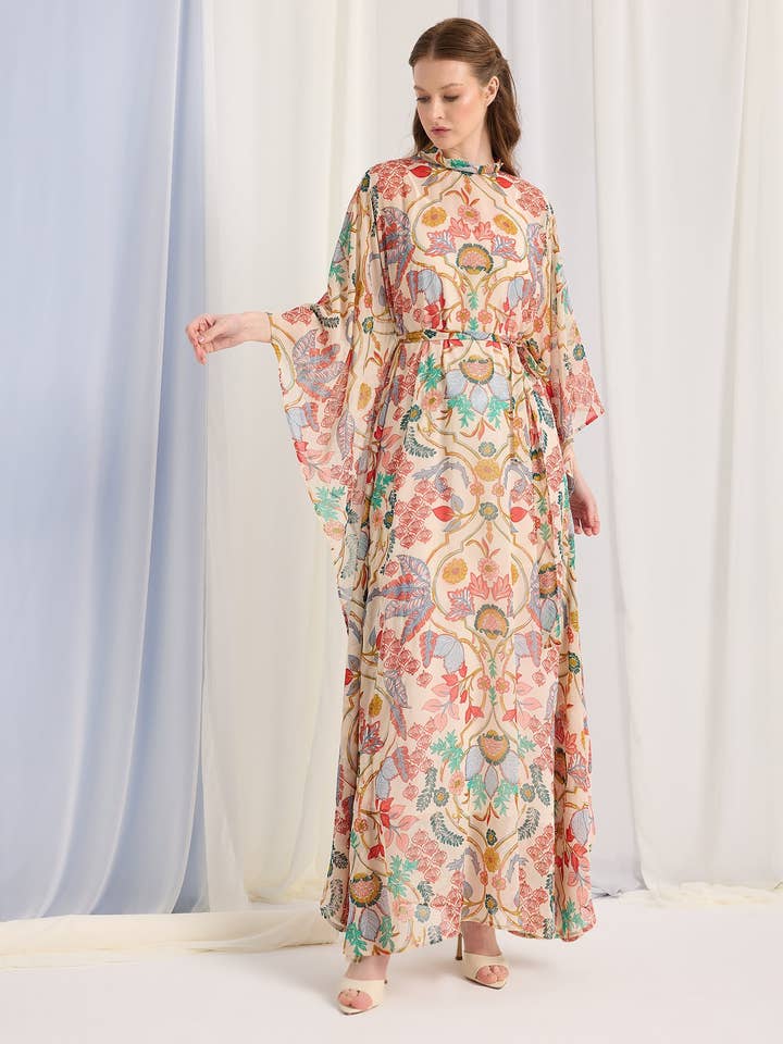 Store WF – wholesale Kaftan – Women's – Gold Lurex Belted Kaftan Dress1