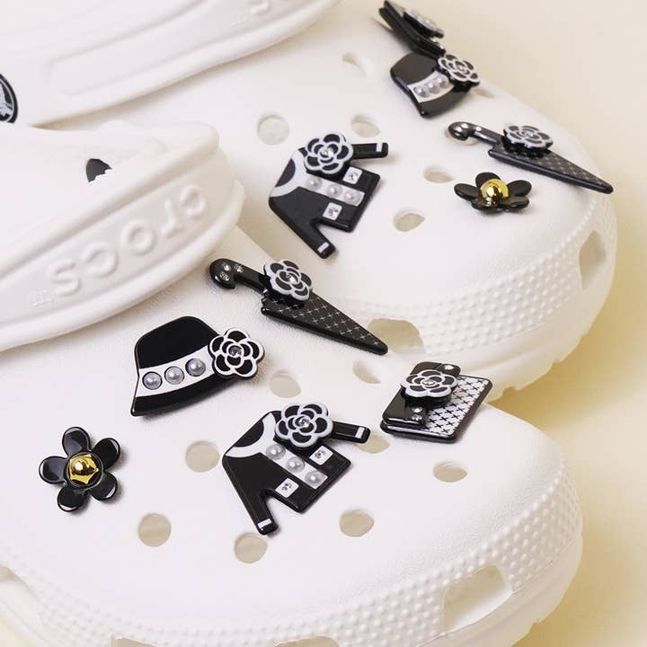 BLK Crocs Charm Bling Set - 5 pairs for wholesale on Faire