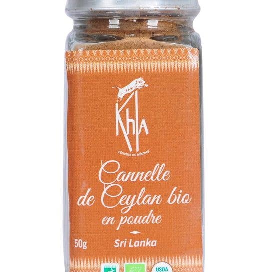 Khla - L'épicerie du Mékong - Wholesale Dried Spice - Ceylon cinnamon - Organic - powder - 50g - Jar