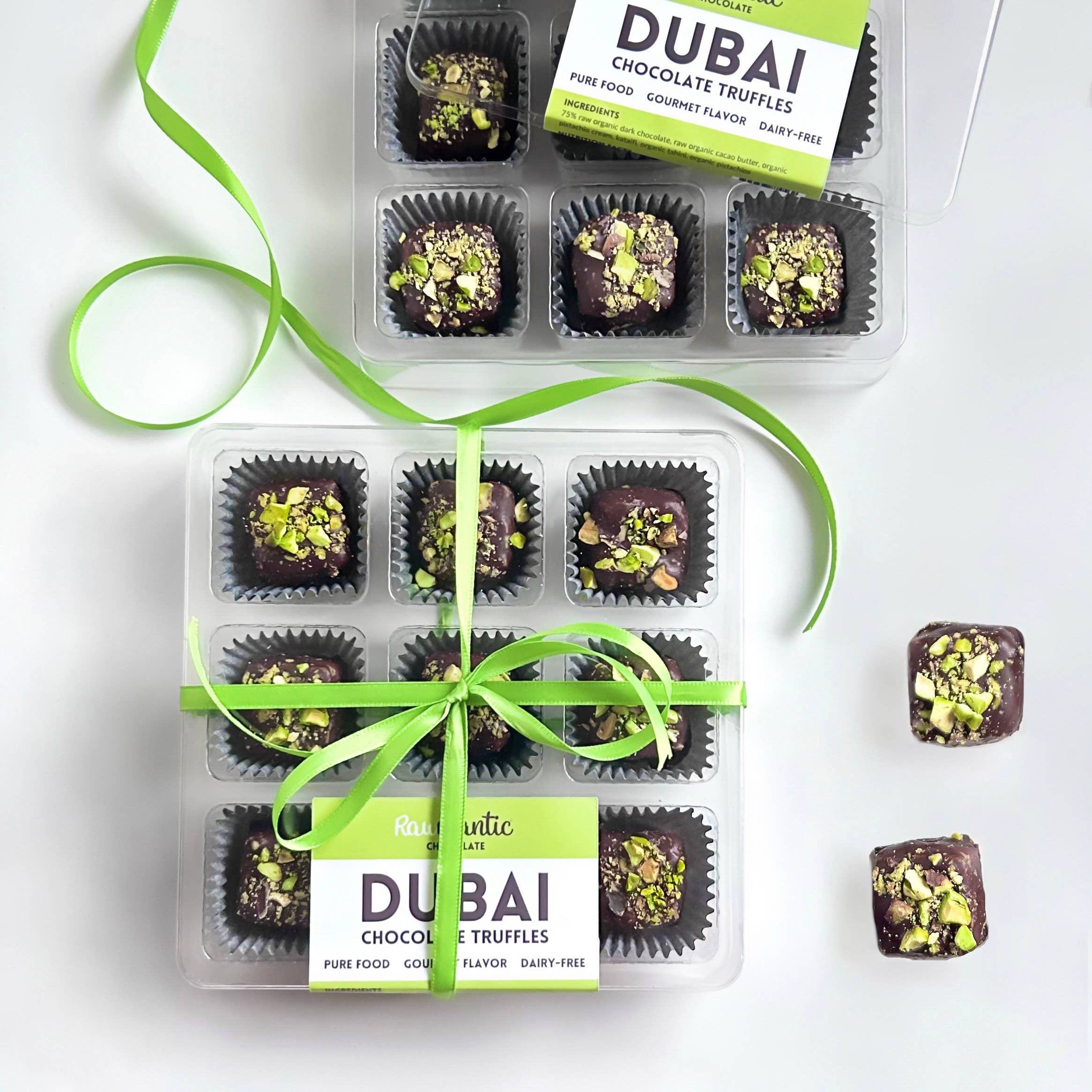 Rawmanticchocolate - Wholesale Chocolate Box - Dubai Chocolate knafeh Pistachio Chocolate truffle vegan 9pc0