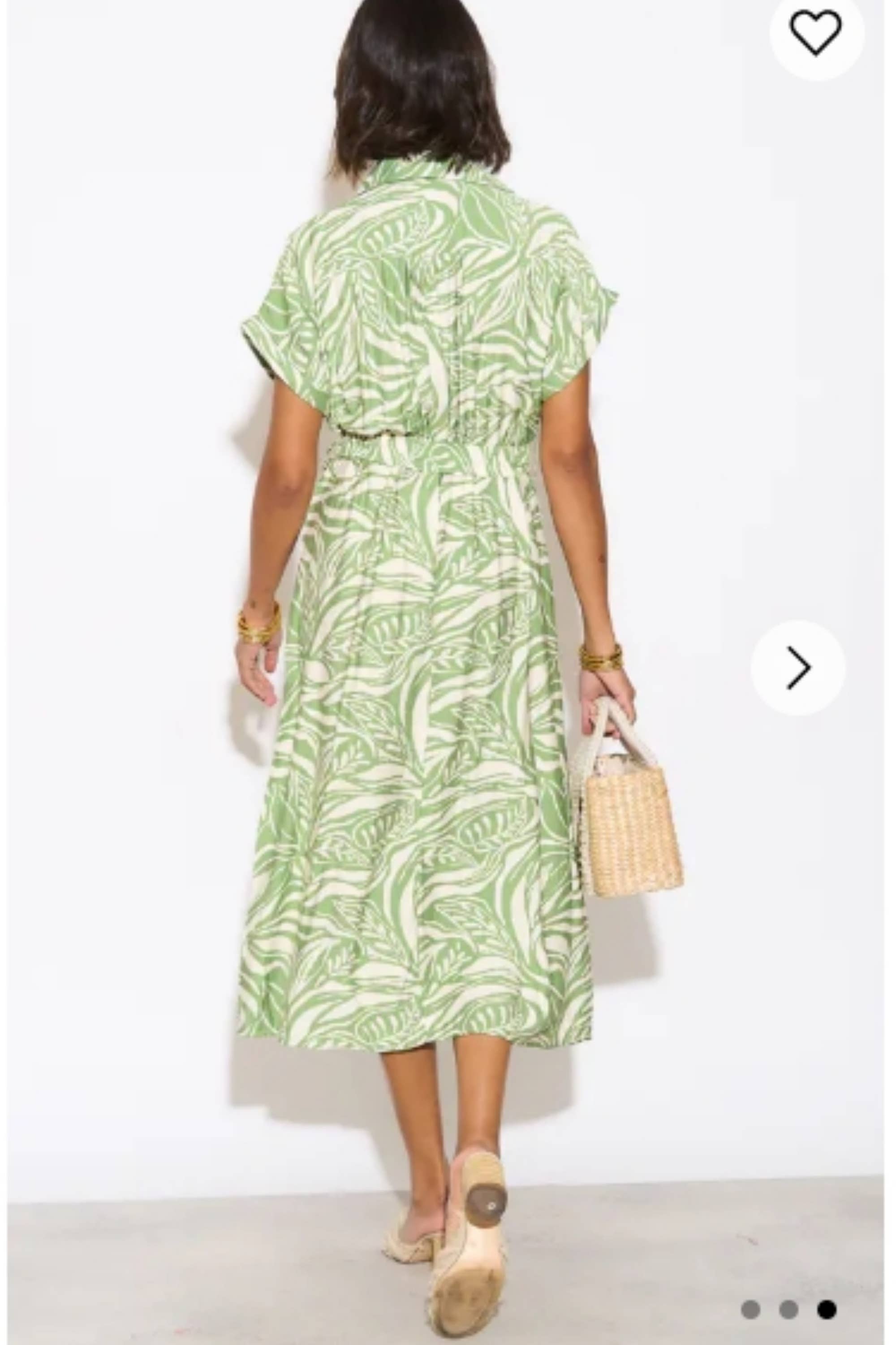 CY FASHION. LONDON - Wholesale Dress - Women's - Multi Leaves' print Cotton Linen shirt dress short sleeves  5