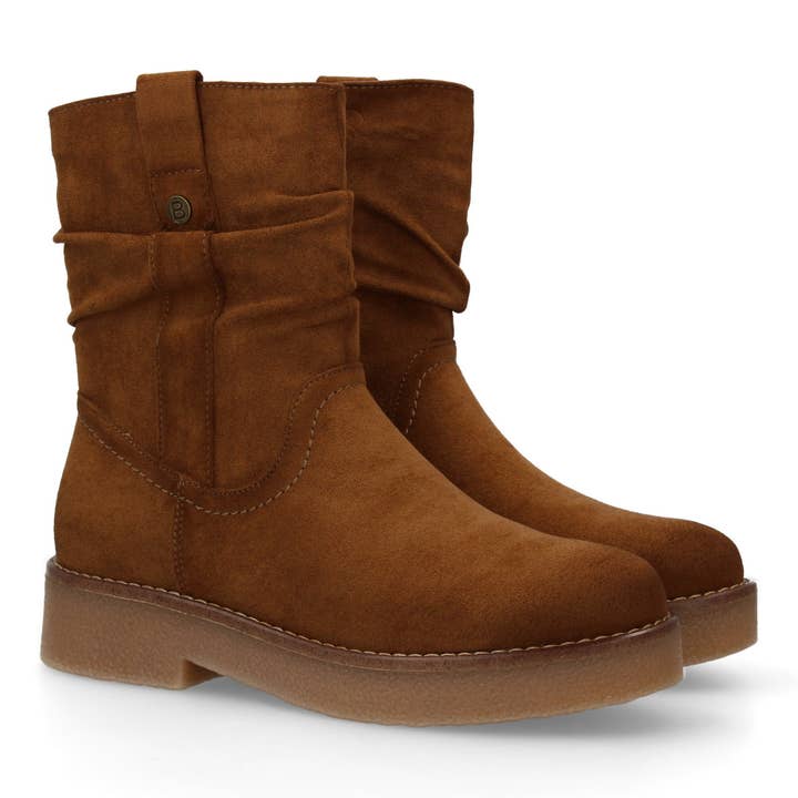 Flat Ankle Boots with Slouched Shaft and Non-Slip Sole for wholesale by Brideluxe Mayorista