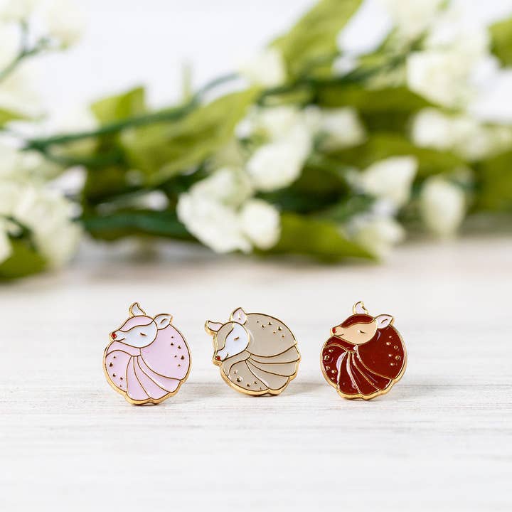 'Dillo Ball (Curl Up) Enamel Earrings/ Bracelet/ Necklace for wholesale by Miss Modi