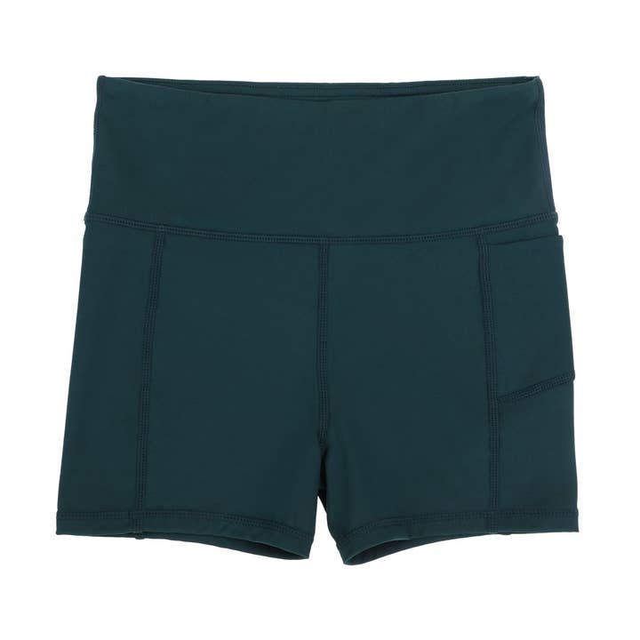Shorts esportivos verde floresta para meninas por atacado de School Active Sports
