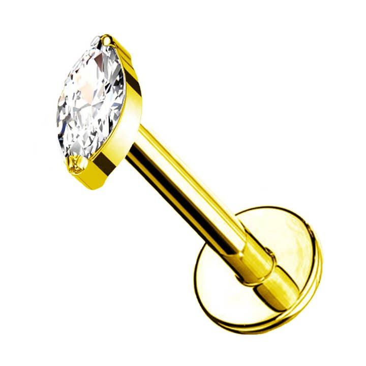 ZIRCONIA DROP LABRET PIERCING - JQ400L089 for wholesale by AMORINO SRL