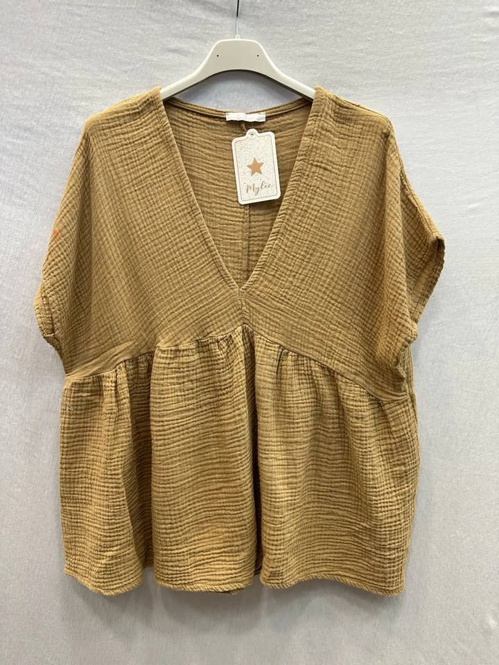 Mimi & Gogo - Wholesale Blouse - Women's - Cotton Gauze Blouse @5234-HGazeV