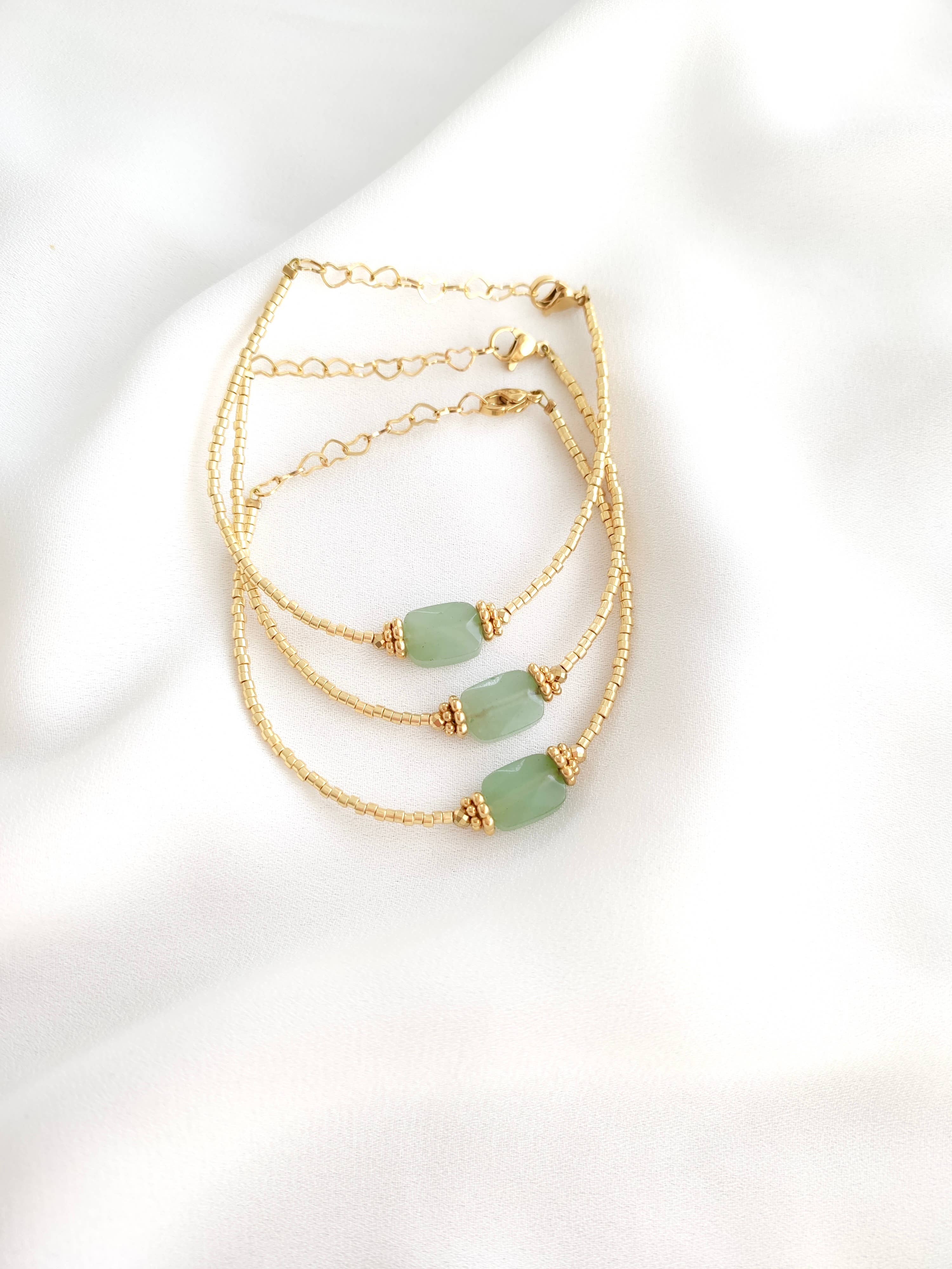 L'Atelier d'Artémis - Venta al por mayor Pulsera de cuentas - Pulsera OLYMPE con cuentas Miyuki chapadas en oro y piedras naturales14