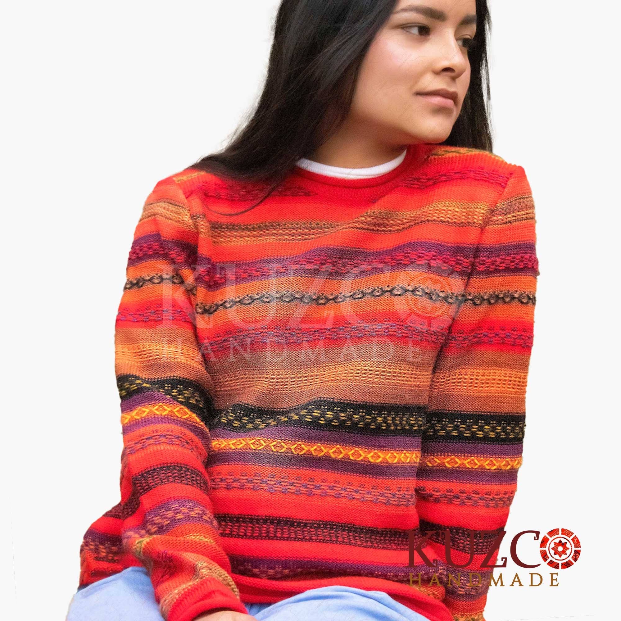 KuzcoHandmade – Großhandel Strickpullover – Damen – Rustikaler, weicher, warmer, bunter peruanischer Alpakawolle6