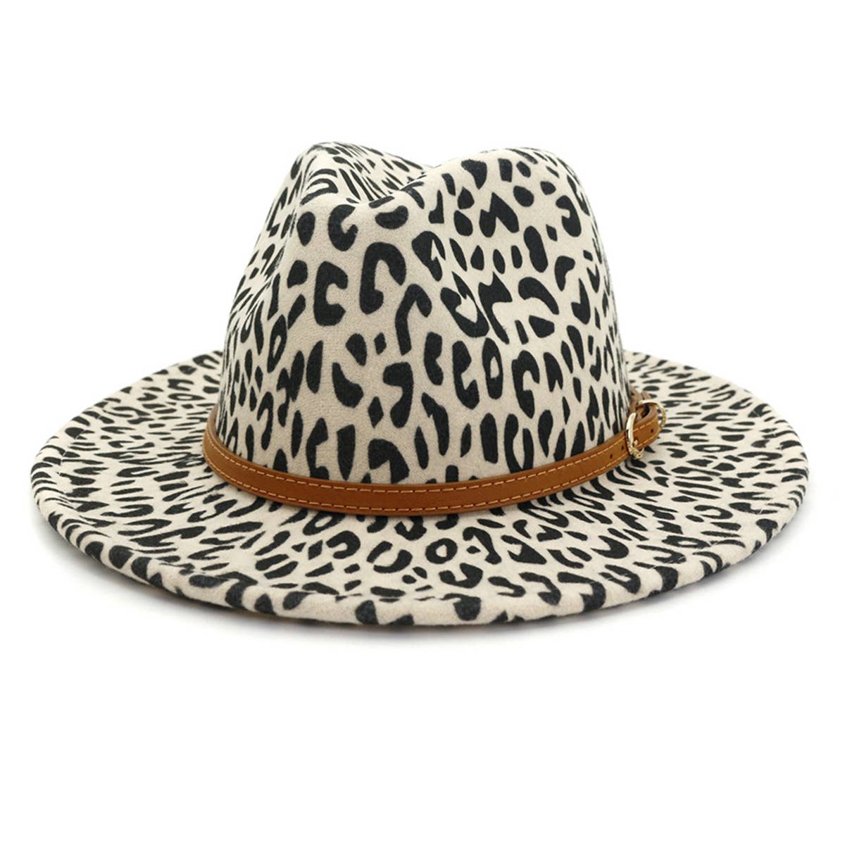 ACCITY - Wholesale Fedora - Women's - WOMEN WARM AND SIMPLE LEOPARD PANAMA HAT_CWAH07042