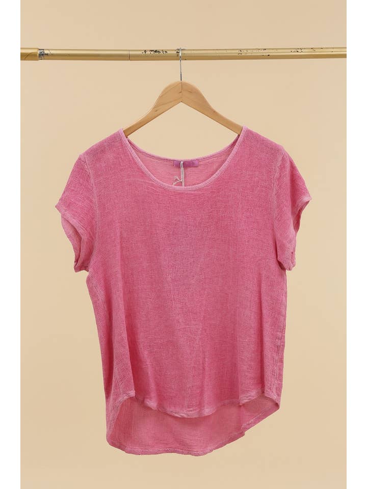 la maison des fibres naturelles - Wholesale T-shirt – women's - cotton-linen blend t-shirt, round neck 3389 10% linen 90% cotton6