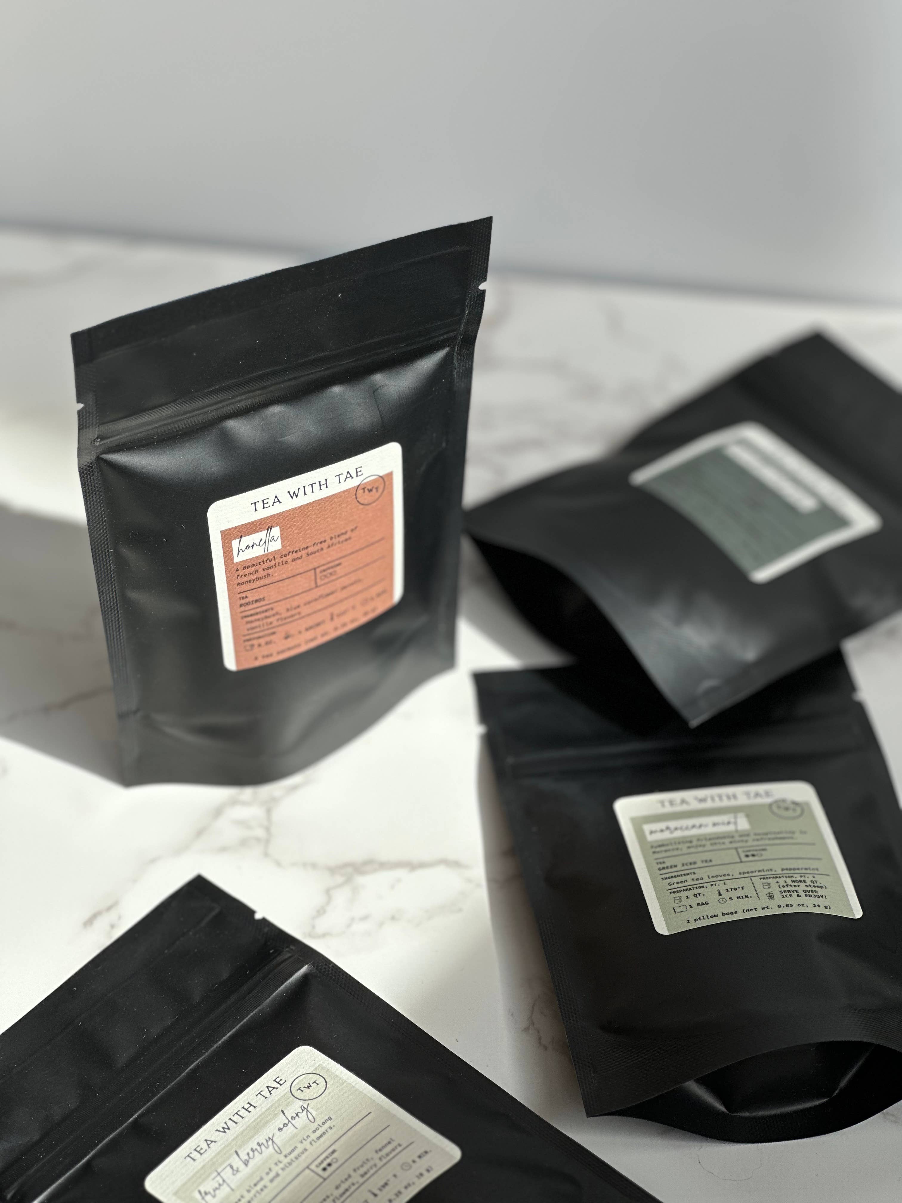 Tea with Tae – wholesale Tea bags – Honella Honeybush Herbal Tea Small Gift Pouch (5 tea bags)3