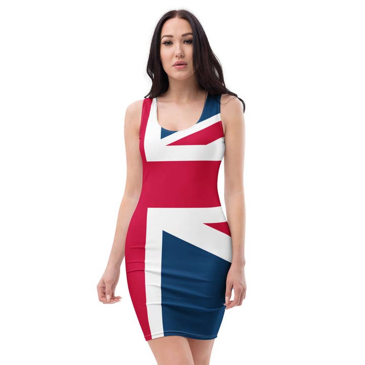 Union Jack Bodycon Dress | Fitted Dress for wholesale by Jolly & Goode