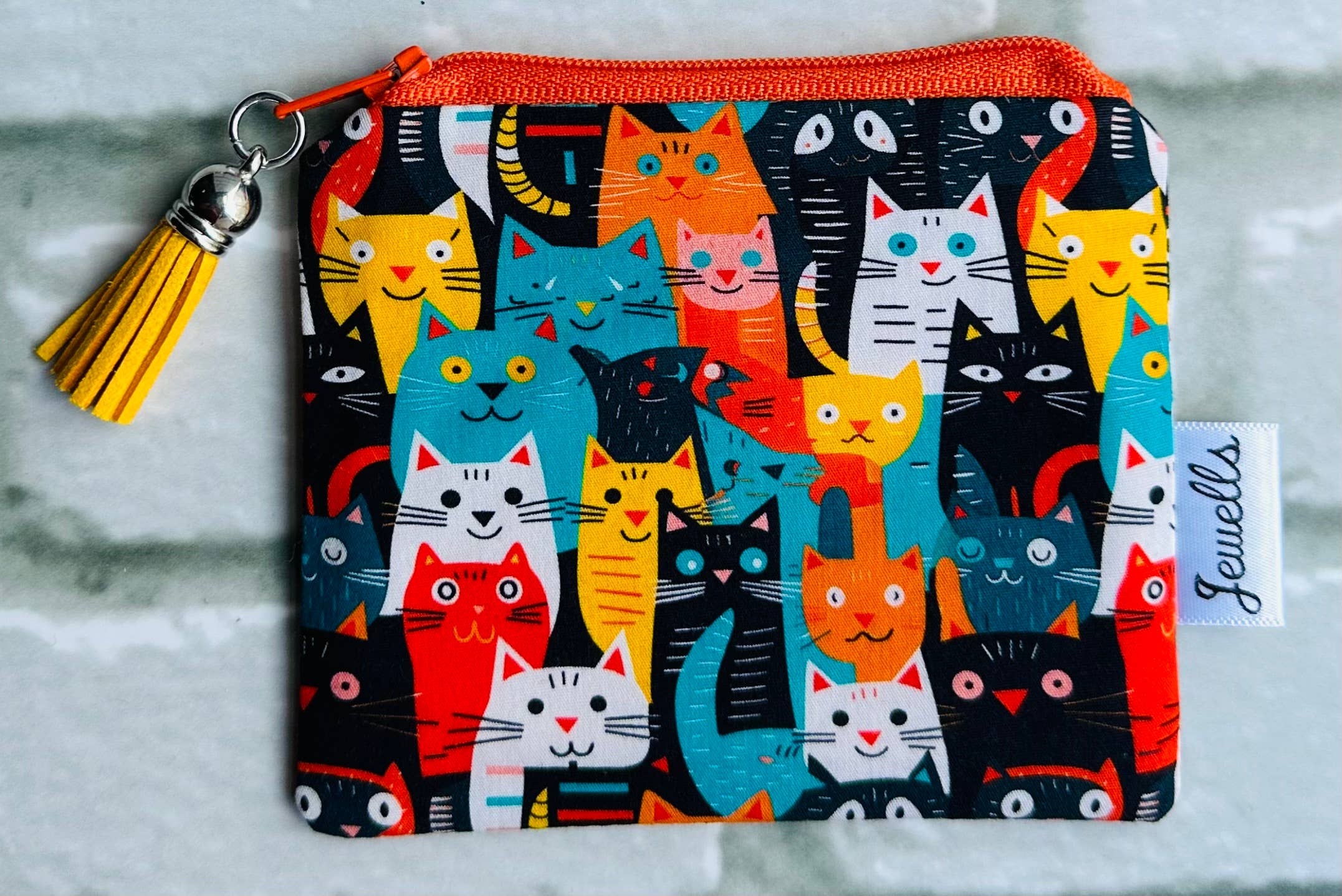 Jewells – wholesale Coin purse – Women’s – Bright Cats fabric coin purse pouch 2 sizes0