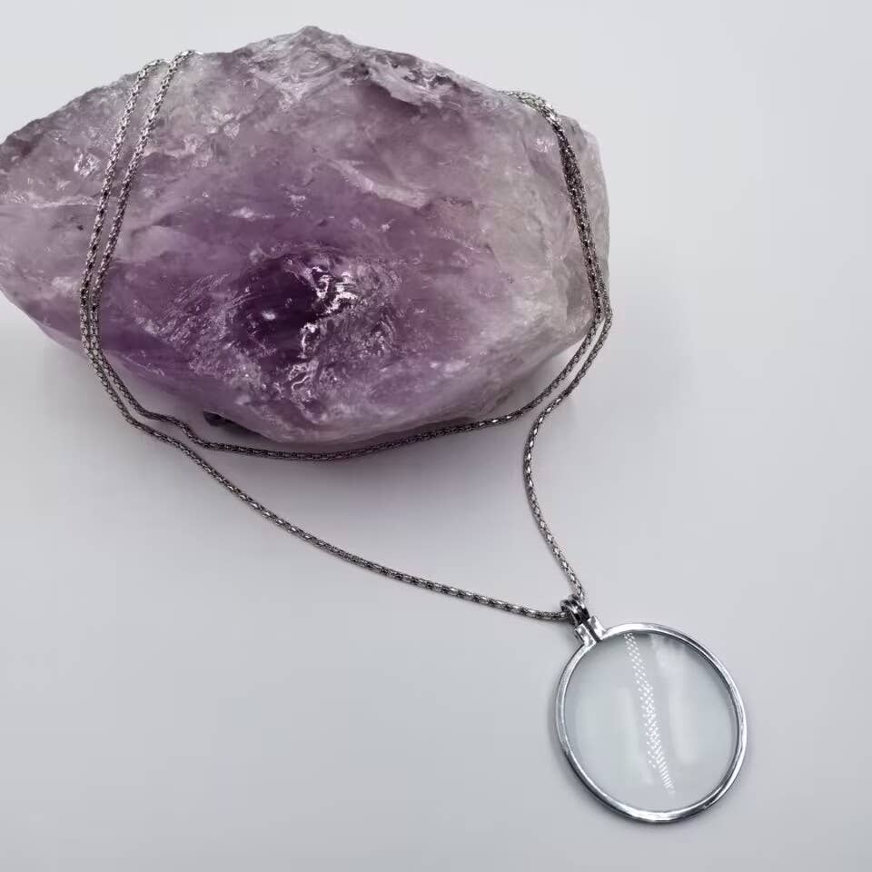 magnolia jewelry - Vendita all'ingrosso Collana con ciondolo/pendaglio - Collana con oggetto rotondo con lente d'ingrandimento, oro o argento1