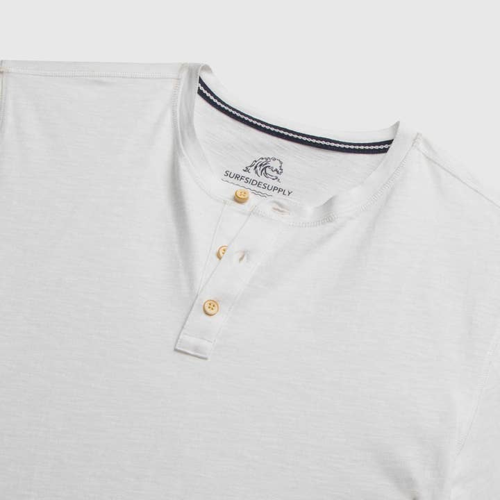 Sean S/S Slub Henley - Brilliant White for wholesale on Faire