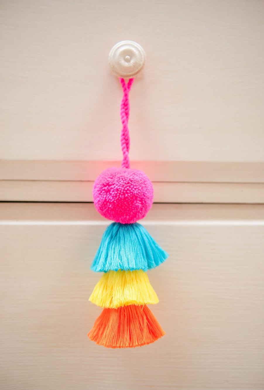 PomPom Galore - Wholesale Decorative Tassel/Wall Drop - Pom Pom Trio Tassel Swags 5cm, Fiesta1