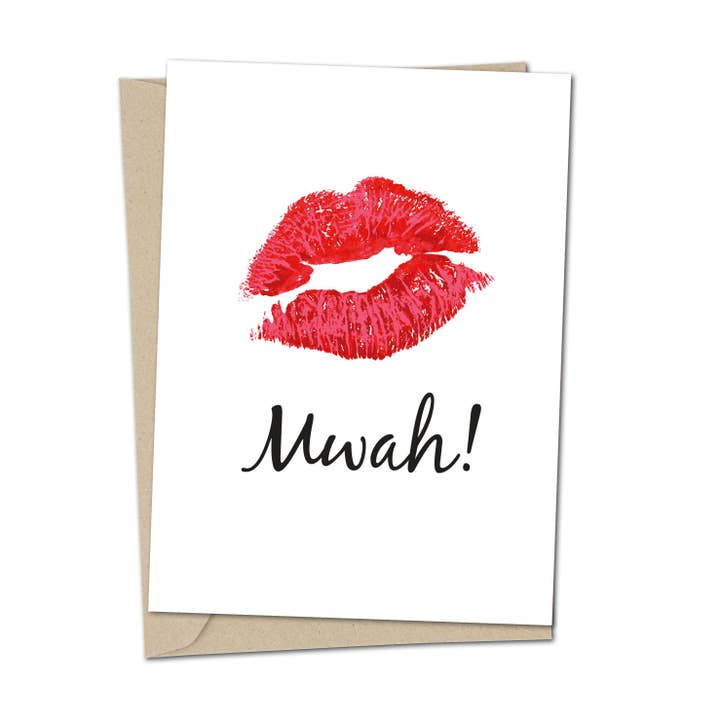 Greetings Card - Mwah for wholesale by Duckduckle Design