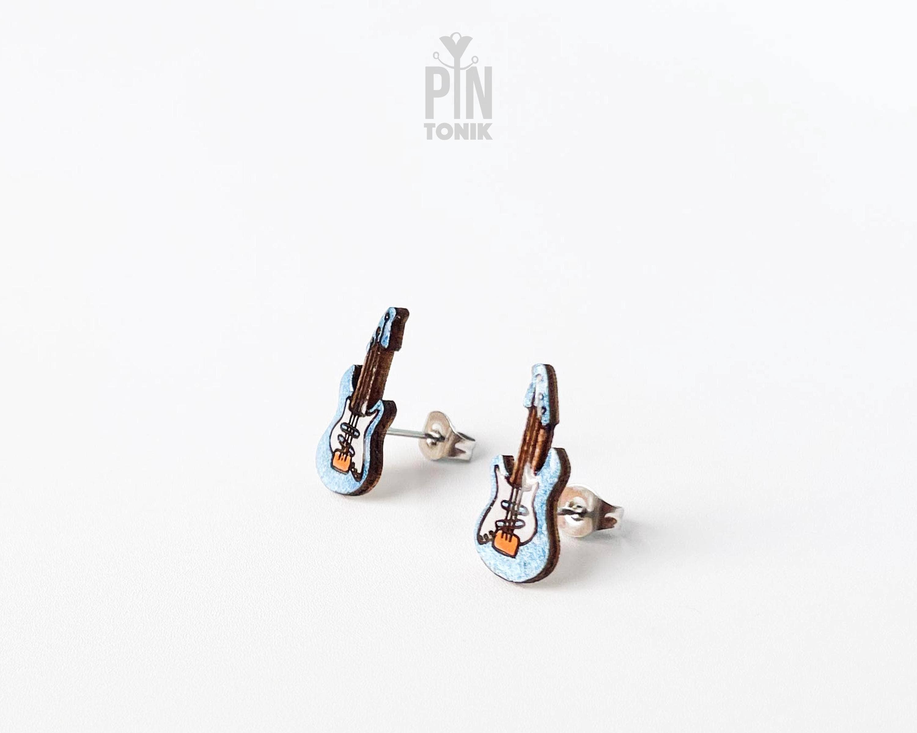 PinTonik - Wholesale Stud/Post Earrings - Electric Guitar Earrings - Music Lover Statement Jewelry4
