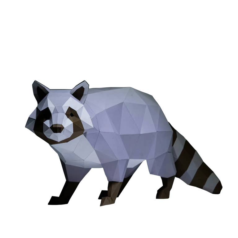 PAPERCRAFT WORLD – Kit de artesanato DIY por atacado – Raccoon Modelo 3D PaperCraft Origami9